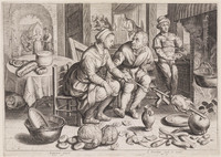 KG 02614
<br/>
Man en vrouw in een keuken
<br/>
<em>Matham, Jacob (1571-1631)</em>